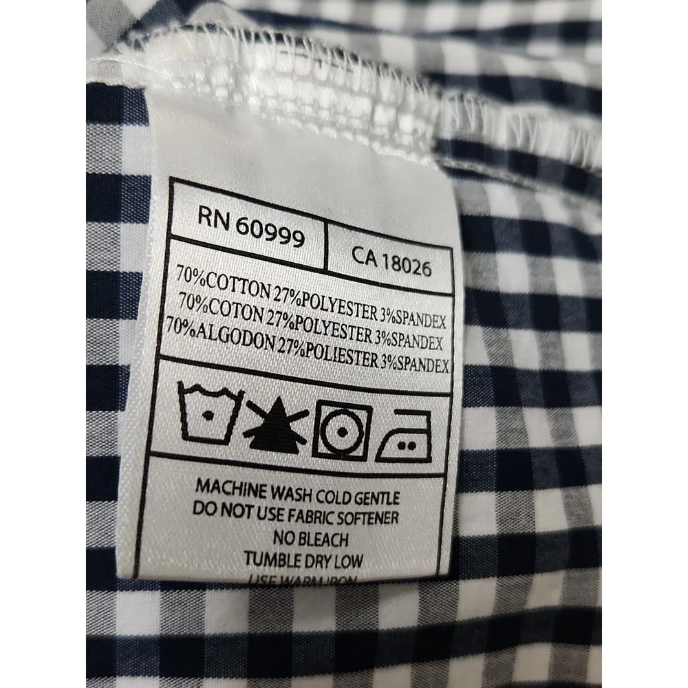 ANTIGUA Plaid Navy SYRACUSE Orangemen Long Sleeve Button Down Shirt 3XL